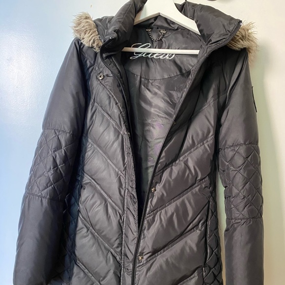 Guess black puffer coat jacket - Picture 13 of 16